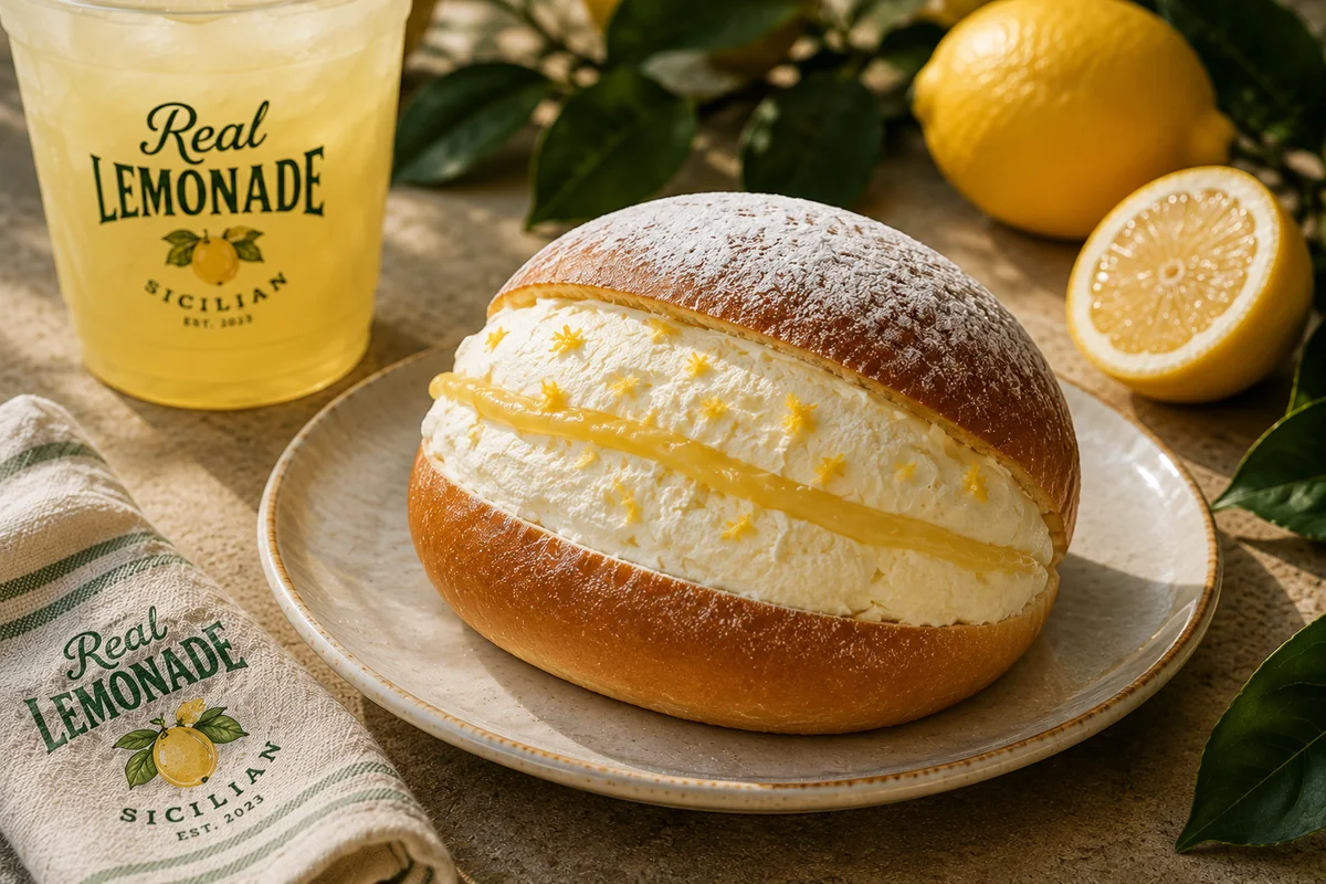 Nonna's Lemon Maritozzo filled with Sicilian lemon mascarpone cream